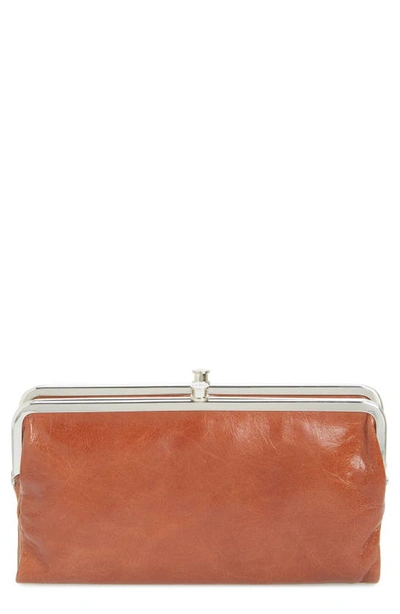 Hobo Lauren Leather Double Frame Clutch In Henna