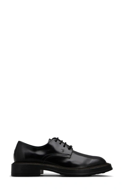 Tod's Polished-leather Derby Shoes In Black
