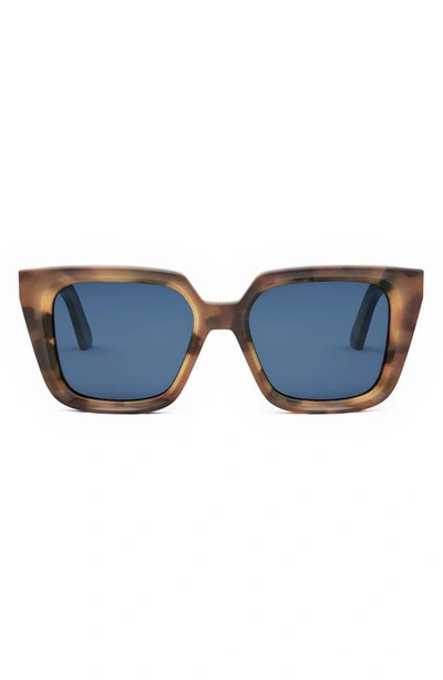 Dior Women's Midnight S1i 53mm Geometric Sunglasses In Havana / Blue