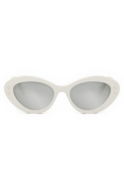 Dior Pacific 54.5mm Butterfly Sunglasses In Ivory Mirror