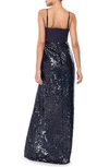 Likely Gigi Mixed Media Gown In Navy