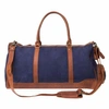 MAHI Leather Canvas Leather Columbus Holdall Bag In Navy Blue