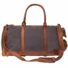 MAHI Leather Canvas Leather Columbus Holdall Bag In Grey