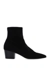 Saint Laurent Point-toe Suede Ankle Boots In New