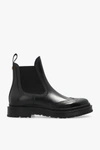 VERSACE VERSACE BLACK LEATHER ANKLE BOOTS