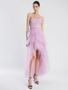 BCBGMAXAZRIA LUNA STRAPLESS HIGH-LOW GOWN