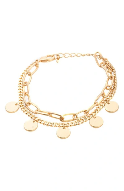 Saachi Chain Link Charm Bracelet In Gold