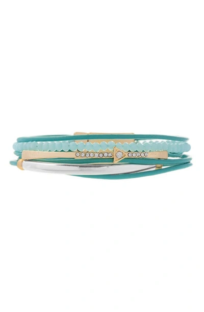 Saachi Crystal Arrow Bracelet In Turquoise