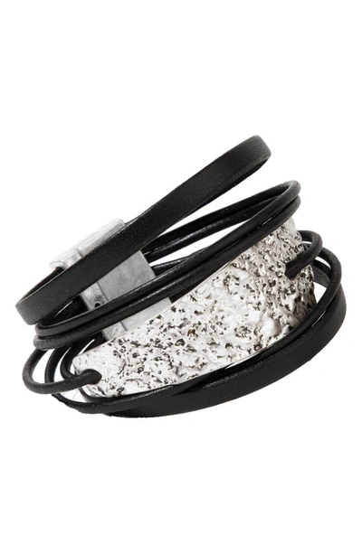Saachi Silver Absolute Zero Bracelet In Black