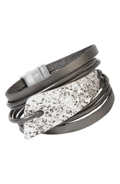 Saachi Silver Absolute Zero Bracelet In Dark Grey
