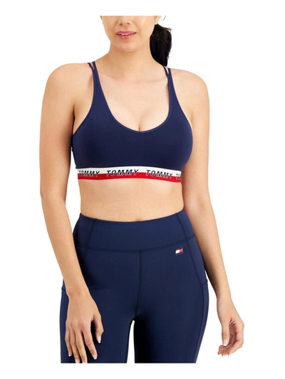 Tommy Hilfiger Sport Womens Logo Fitness Sports Bra In Multi