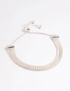 Lovisa Cubic Zirconia Triple Row Cupchain Toggle Bracelet In Silver