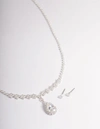 Lovisa Cubic Zirconia Diamond Pear Stone Necklace In Silver