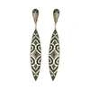 Lovisa Emerald Deco Shield Earrings In Black