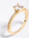 Lovisa Gold Plated Cubic Zirconia Textured Ring In Multi