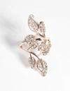 Lovisa Rose Gold Diamante Petal Ring In Multi
