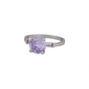 Lovisa Rhodium Round Stone Purple Cubic Zirconia Ring In Multi