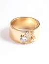 LOVISA GOLD PLATED CUBIC ZIRCONIA OPEN FRONT RING