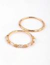 Lovisa Gold Plated Sterling Silver Marquise Ring Set In Multi