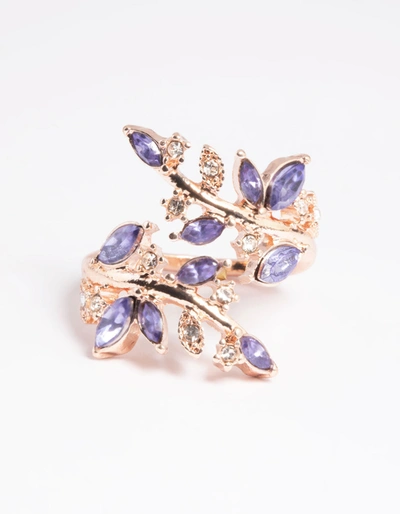 Lovisa Rose Gold Lilac Vine Ring In Multi