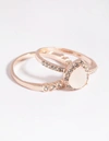 Lovisa Rose Gold Cat Eye Ring Stack Pack In Multi