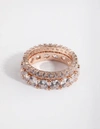 Lovisa Rose Gold Double Band Set Ring In Multi