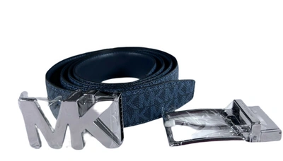 Michael Kors Men's Leather 4 In 1 Elt Ox Set In Admiral Blue/sv