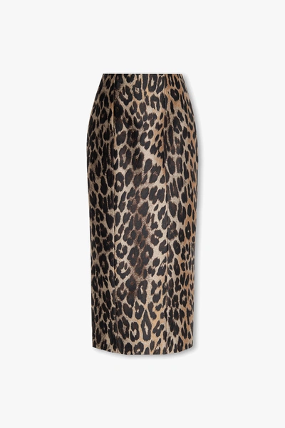 Balmain Leopard Jacquard Midi Pencil Skirt In Animal Print
