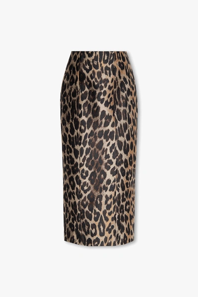 Balmain Leopard Jacquard Midi Pencil Skirt In Multicolor