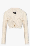 Balmain Cotton-blend Tweed Cropped Jacket In New