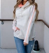 Ampersand Ave Doublehood Sweatshirt In Disco Queen In Beige