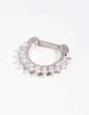Lovisa Rhodium Surgical Steel Cubic Zirconia Septum In Silver