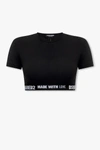 DSQUARED2 DSQUARED2 BLACK CROPPED T-SHIRT WITH LOGO
