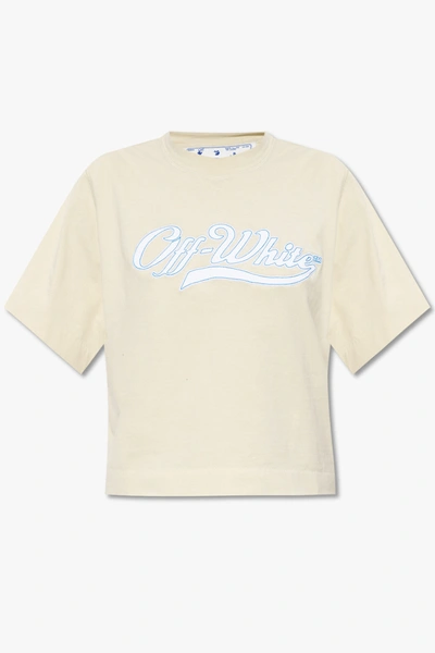 Off-white Logo-print Cropped T-shirt In New