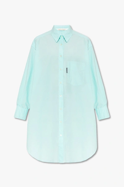 Palm Angels Oversize Cotton Shirt Dress In New