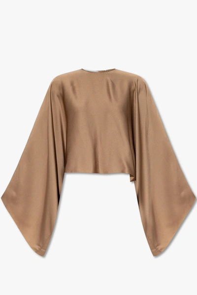 Stella Mccartney Satin Cropped Cape Top In New