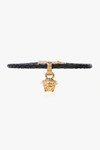 Versace Crystal Medusa Leather Bracelet In New