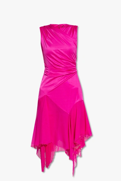 Versace Chiffon-paneled Draped Jersey Midi Dress In New