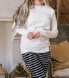Ampersand Ave Side Zip Pullover In Oatmeal In White
