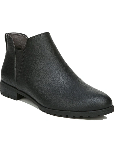 Dr. Scholl's Shoes Real Cute Womens Lugged Sole Cushioned Insole Chelsea Boots In Black