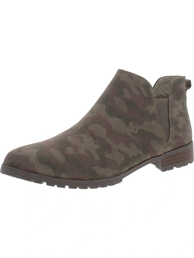 Dr. Scholl's Shoes Real Cute Womens Lugged Sole Cushioned Insole Chelsea Boots In Green
