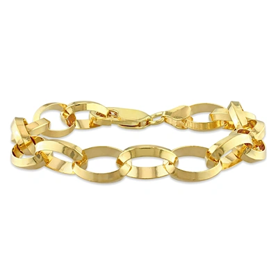 MIMI & MAX ROLO CHAIN BRACELET IN YELLOW PLATED STERLING SILVER - 7.5 IN