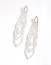 Lovisa Cubic Zirconia Graduated Loop Cupchain Earrings In Silver