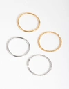 Lovisa Mixed Metal Surgical Steel 4-pack Plain And Twist Nose Rings In Silver