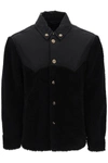Versace Faux Shearling And Technical Jacquard Jacket