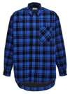 OFF-WHITE CHECK FLANNEL CASUAL JACKETS, PARKA BLUE