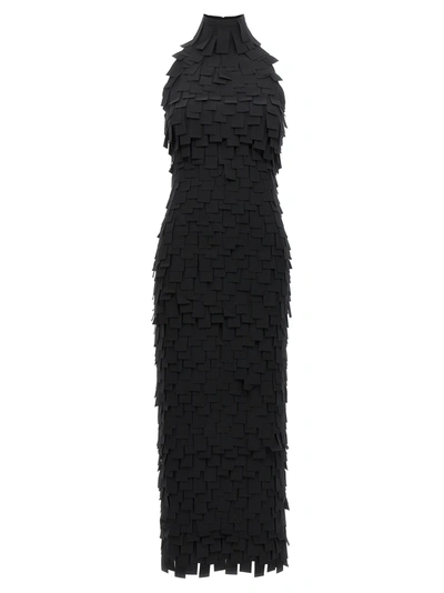 A.w.a.k.e. A. W.a. K.e. Mode Square-detail Halterneck Midi Dress In Black