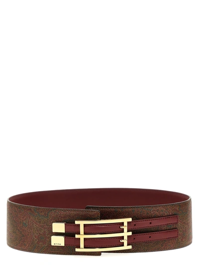 ETRO PAISLEY BELTS BORDEAUX