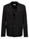 Off-white Off White Light Wool Single Breasted Jacket In Black