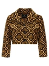 Etro Tapestry Patterned Cropped Velvet Jacket
